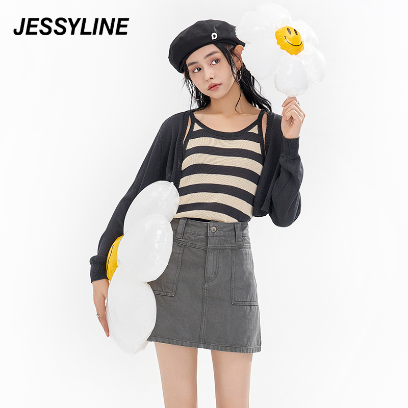 jessyline杰茜莱 针织背心开衫套装女 412216177