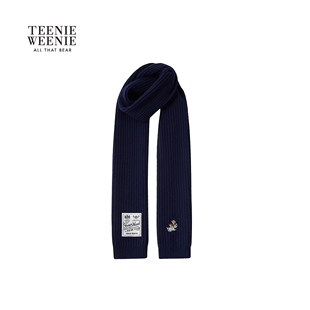 TeenieWeenie小熊女装2025秋冬简约日常温暖舒适气质毛织围巾