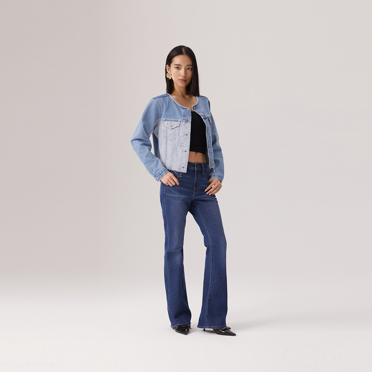Levi's李维斯25年夏季女士拼色牛仔外套0052H-0000
