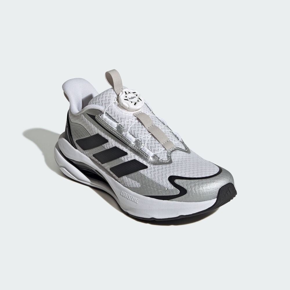 Adidas kids男童BOA旋钮「闪电镖」超轻缓震回弹跑步运动鞋KK1410