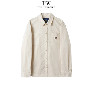 Teenie Weenie2025冬双口袋宽松衬衫外套TNYA2549E3K