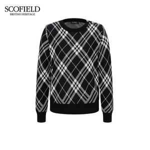 Scofield女装复古英伦 圆领针织衫