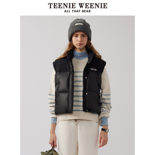 TeenieWeenie小熊女装鸭绒羽绒服保暖短款马甲外套女TTJD244T05T