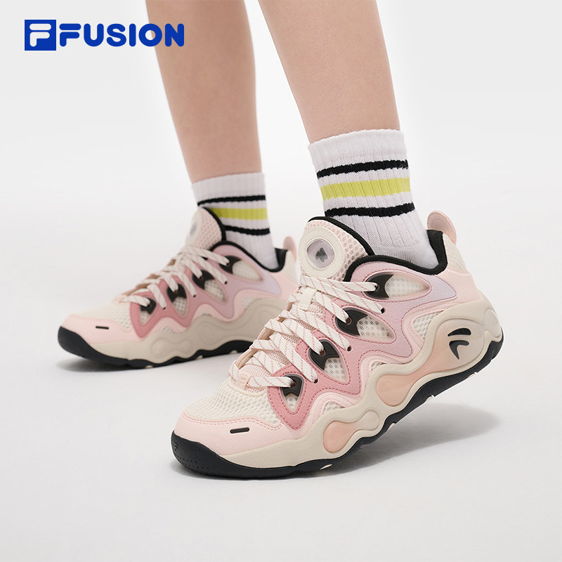 FILA FUSION斐乐潮牌女鞋2025夏季复古篮球鞋运动鞋子T12W523210F