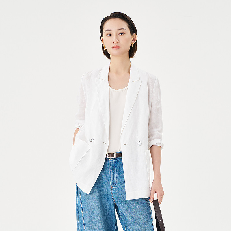 OTT女士简约休闲中袖西装外套OS53022201