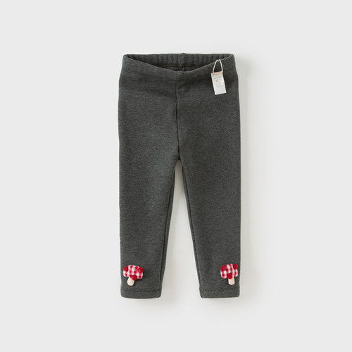 戴维贝拉儿童加绒打底裤2025冬装款女童保暖裤子女宝宝弹力长裤