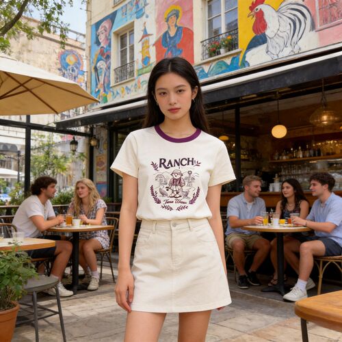 Teenie Weenie趣味印花短袖T恤女夏日休闲款TTRA26M307Z