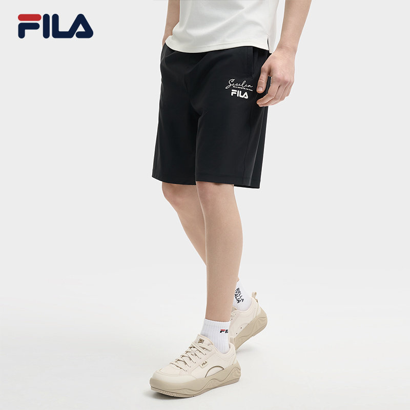 FILA 斐乐男士针织五分裤夏季舒适休闲短裤F11M528602F