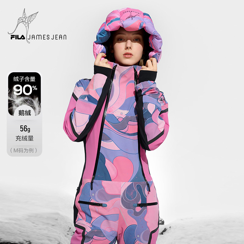 FILAxJames Jean联名斐乐女士滑雪服冬滑雪连帽连体裤A11W446919F