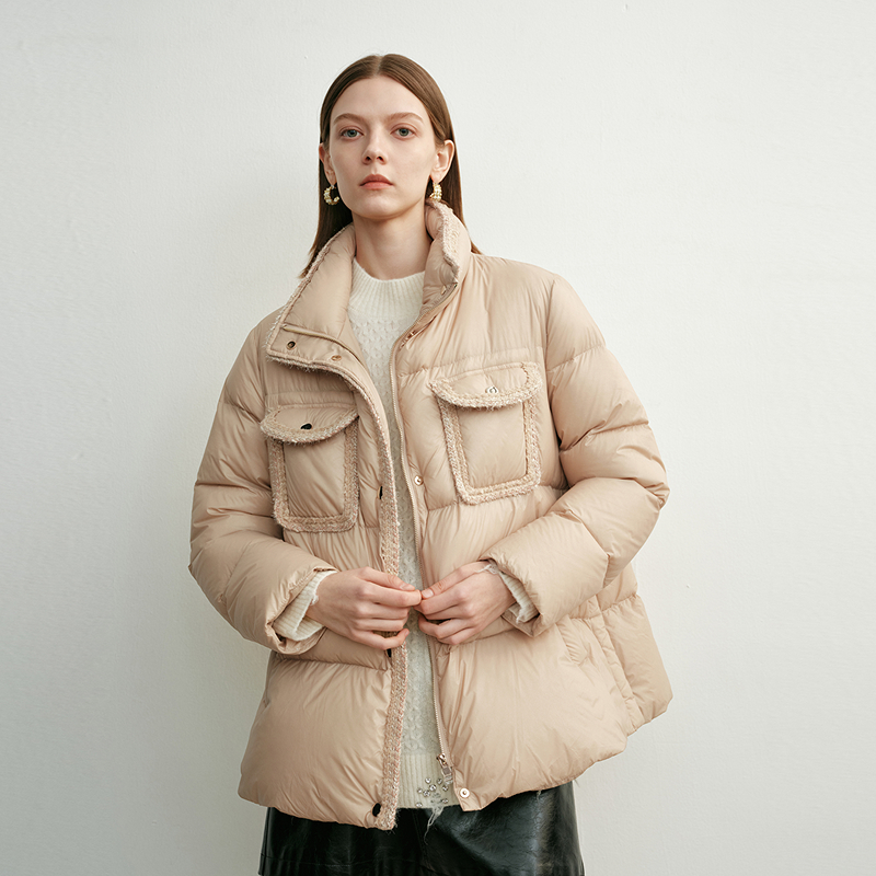 迪赛尼斯 通勤气质 立领羽绒外套女