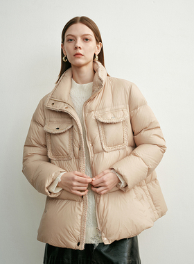 迪赛尼斯 通勤气质 立领羽绒外套女