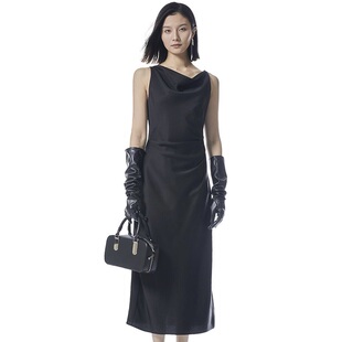 MOFAN醋酸荡领连衣裙MBL563040