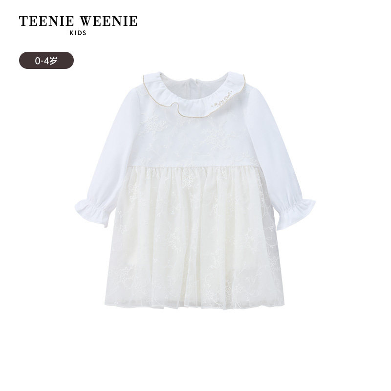 TeenieWeenie Kids小熊童装 女宝宝长袖翻领 连衣裙