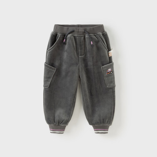 戴维贝拉儿童灯芯绒裤子2025秋冬款男童工装休闲裤DB4253919