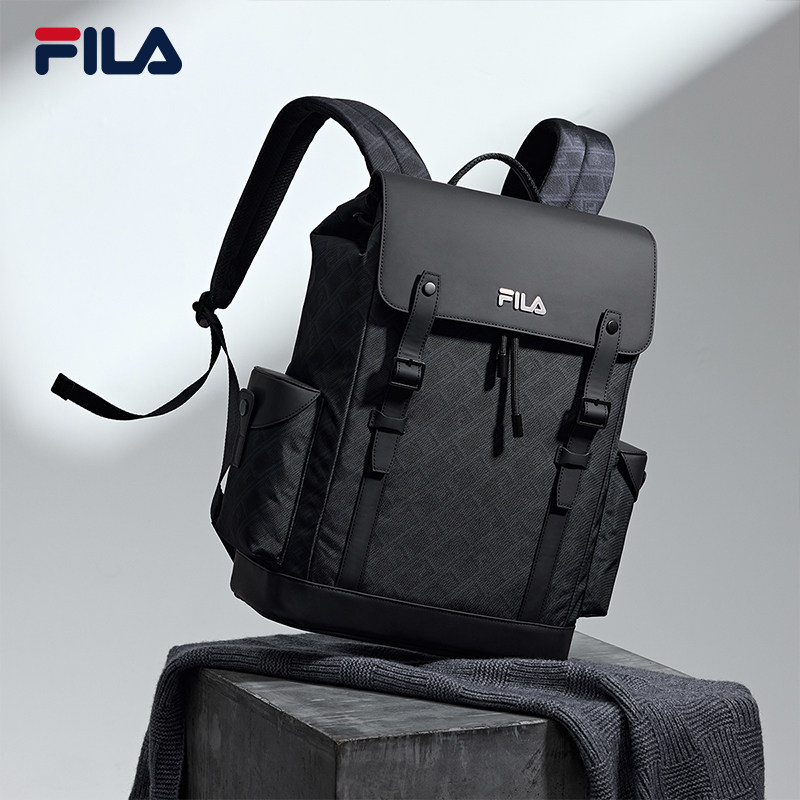 FILA 斐乐男士背包2026时尚休闲翻盖背包电脑包双肩包F13M618103F
