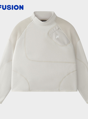 FILA FUSION斐乐潮牌女子套头卫衣摇粒绒针织上衣T11W541207B