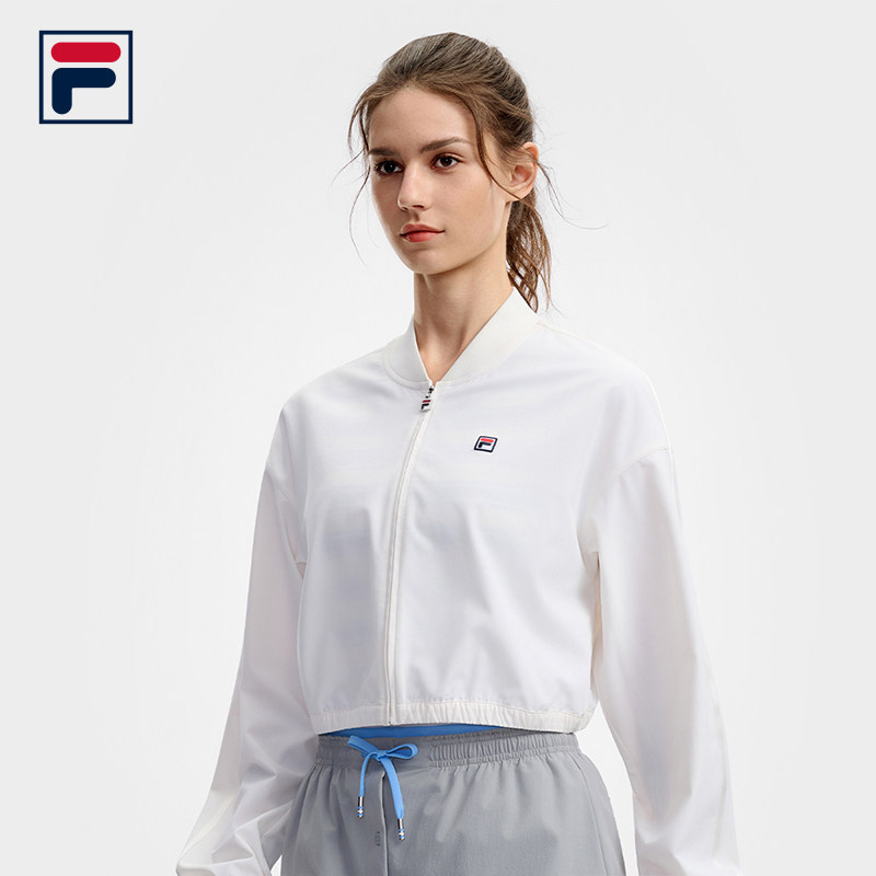 FILA 斐乐女士梭织外套26夏新款宽松网球运动短款上衣A11W623708F
