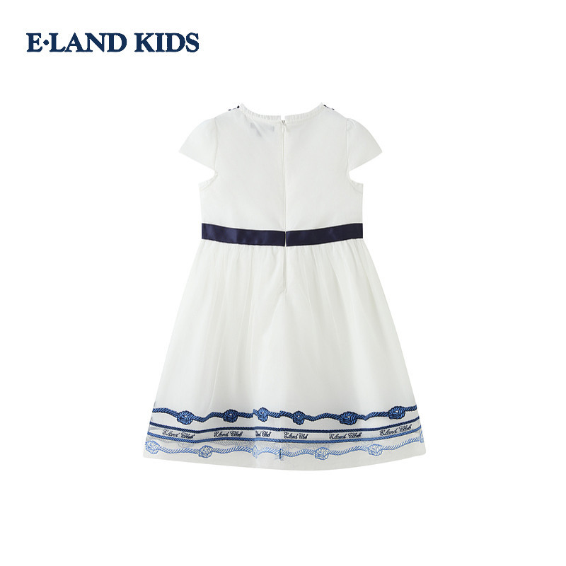 eland kids衣恋女童连衣裙26年夏季甜美公主裙绣花网纱裙