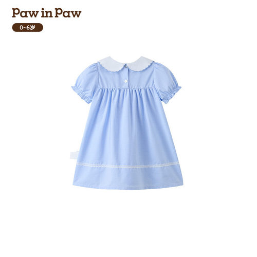 【全棉】PawinPaw卡通小熊童装女宝宝海军风连衣裙PBOWG6583E