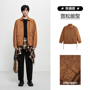 【商场同款】太平鸟男装棉衣25冬季宽松满版绗缝 B2ABF4122