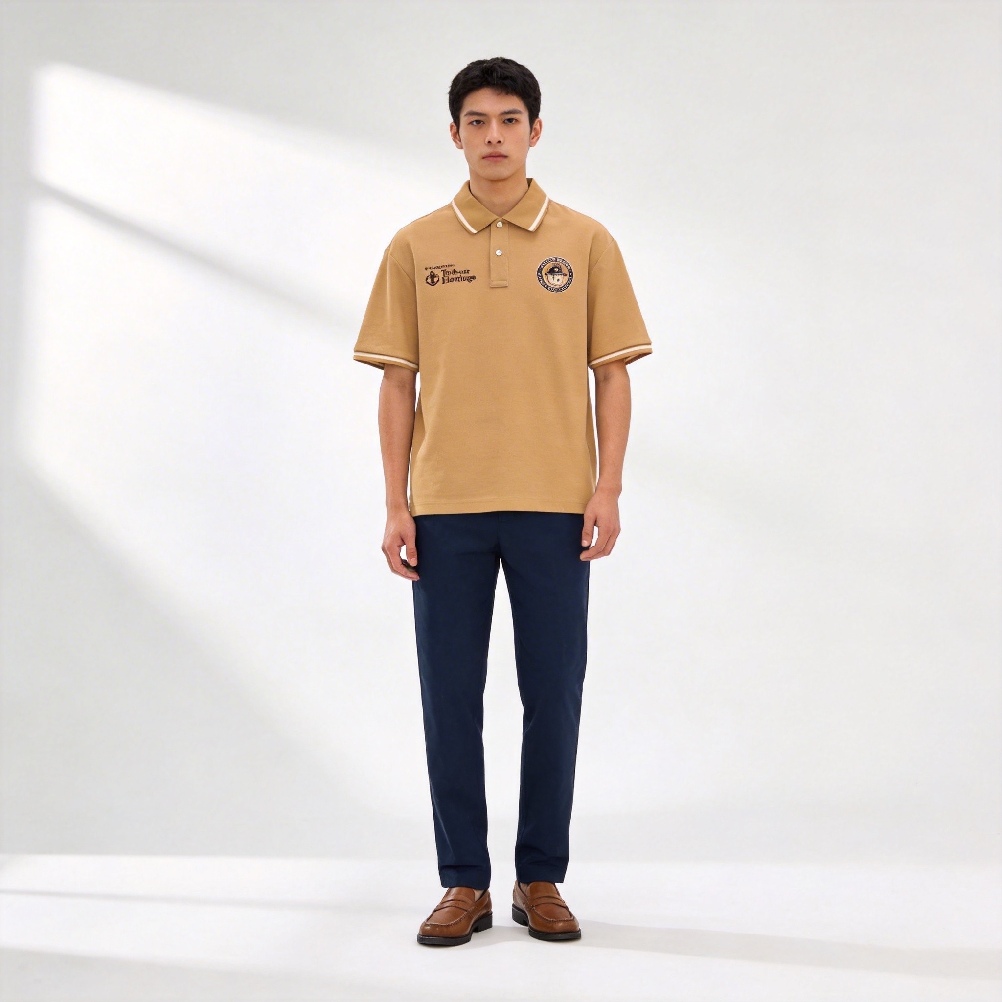 Teenie Weenie小熊男装学院风撞色翻领Polo衫TNHW2623E5K
