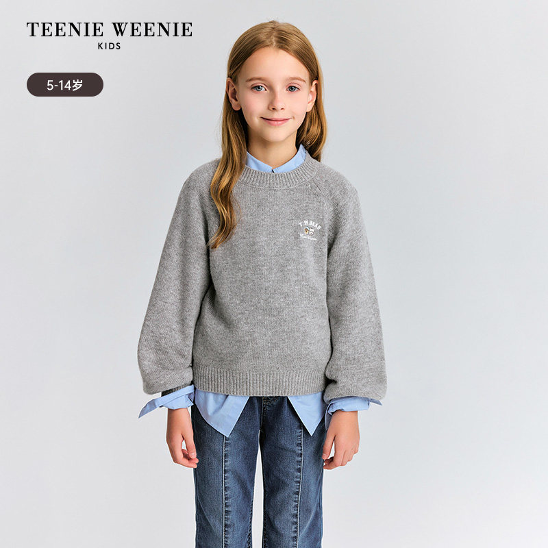 TeenieWeenie Kids小熊童装 女童简约 套头毛衣