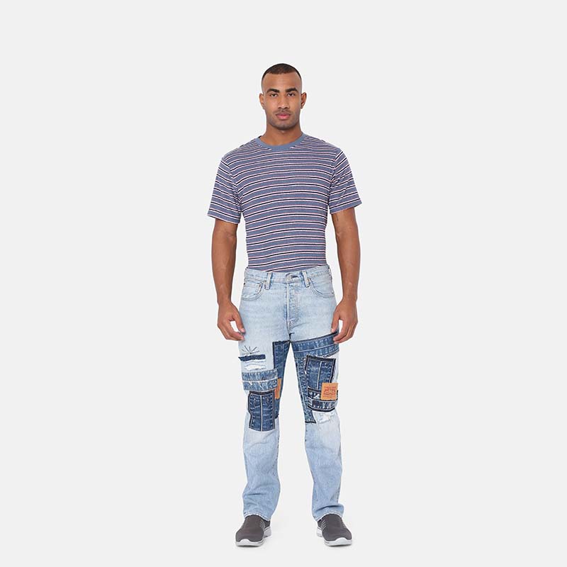 Levi's李维斯夏季男士501直筒补丁牛仔长裤00501-3556