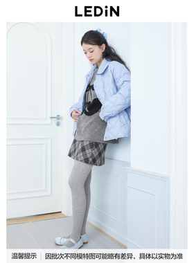 【商场同款】乐町简约斜格A字裙24冬季学院风A字裙C2GEE4372