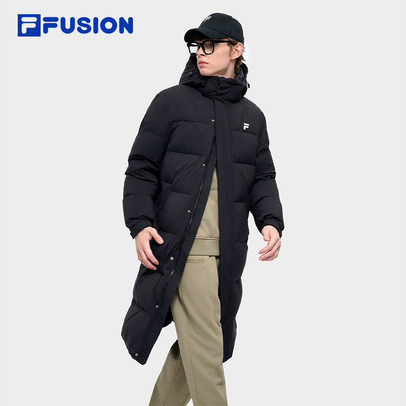 FILA FUSION斐乐长款羽绒服男2冬季男士夹克冬训外套T11M445902C