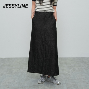 jessyline杰茜莱中长款牛仔半身裙512212199