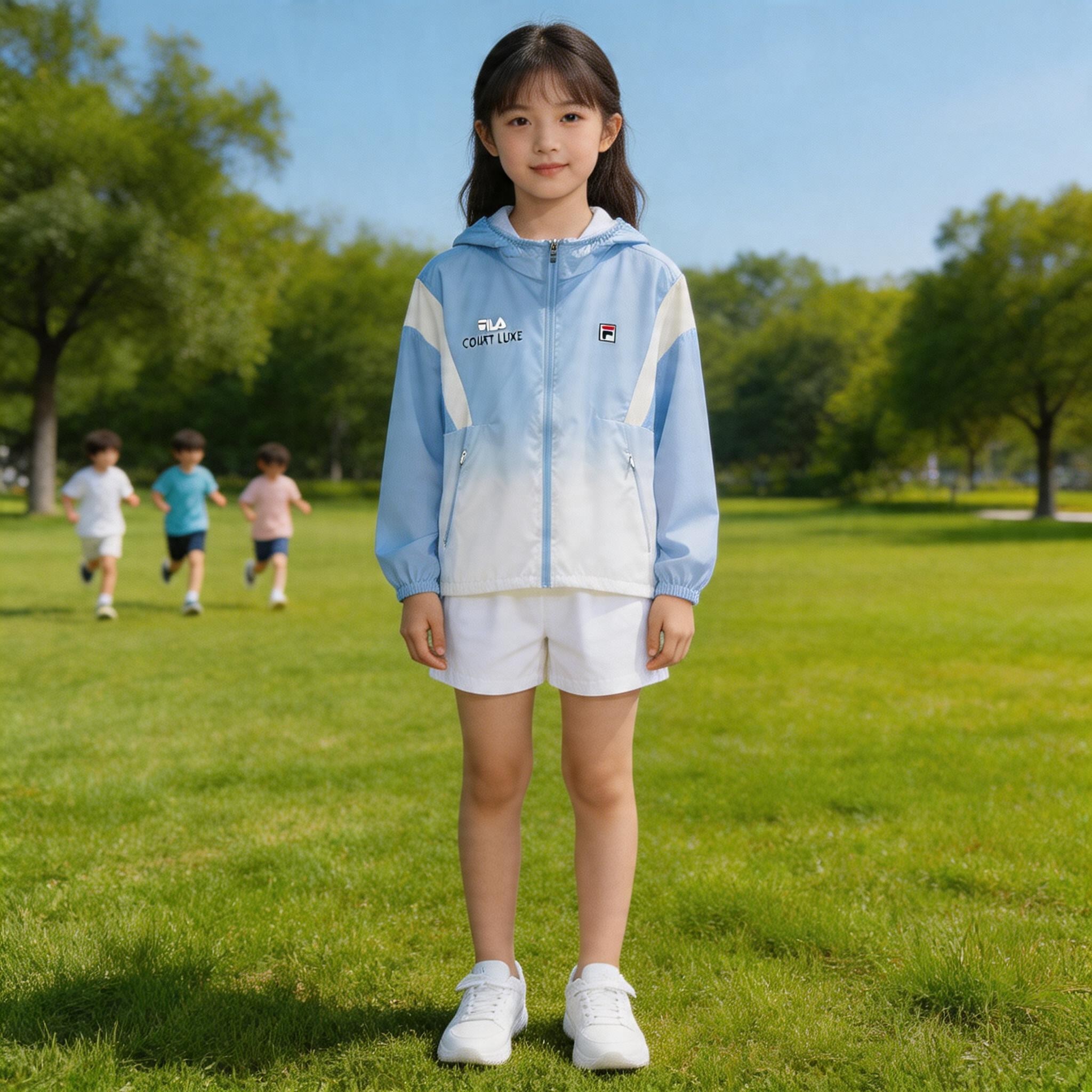 斐乐FILA儿童皮肤衣男女童防晒衣夏季外套户外防风衣K12B623712