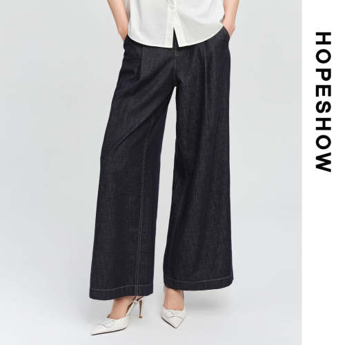 HOPESHOW红袖女士时尚简约牛仔裤89126221301