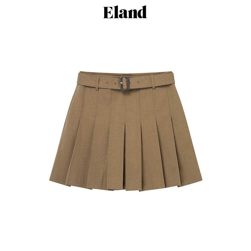 Eland短裤女A字型短款腰带设计百褶裙裤