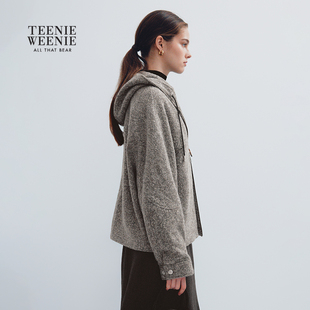 TeenieWeenie小熊女装外套简约时尚休闲连帽大衣