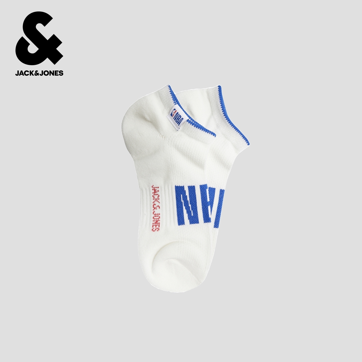 杰克琼斯NBA联名秋季男士短袜时尚百搭贴布袜口单双装男袜袜子