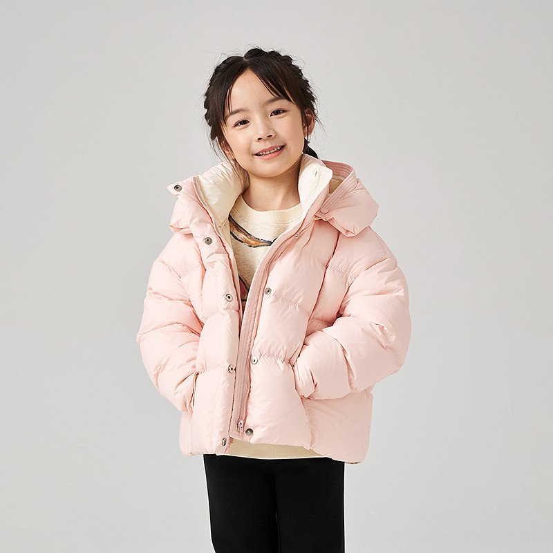 Mitti2025冬儿童羽绒服男女童立领短款连帽保暖厚外套MZ57401214