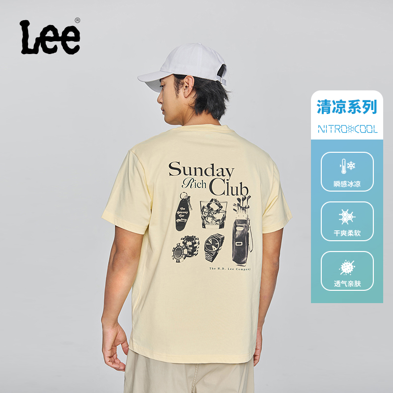 Lee早春舒适版圆领印花男短袖T恤LMT010041200