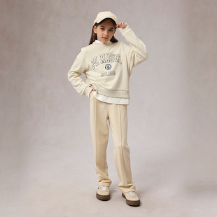 eland kids衣恋童装女童卫衣2025年春季LOGO印花徽章刺绣