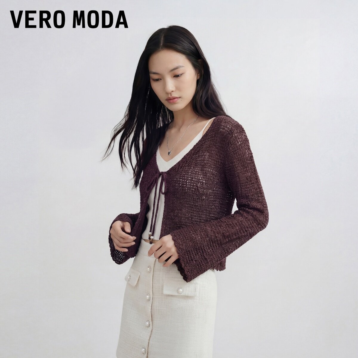 Vero Moda针织衫女2026夏季新款含再生纤维素针织开衫326224043