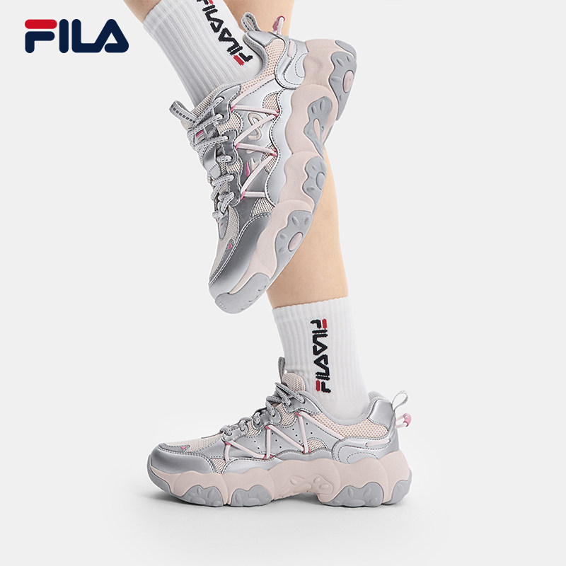FILA 斐乐猫爪6代女鞋复古运动鞋夏季黑色鞋子休闲鞋F12W522111F