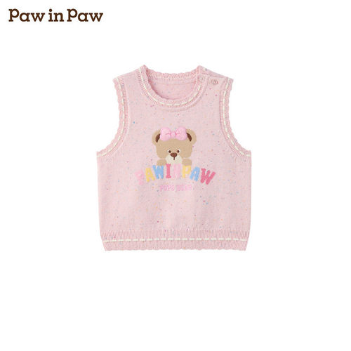 【商场同款】PawinPaw26年秋款女宝宝圆领背心PBVKG3881M