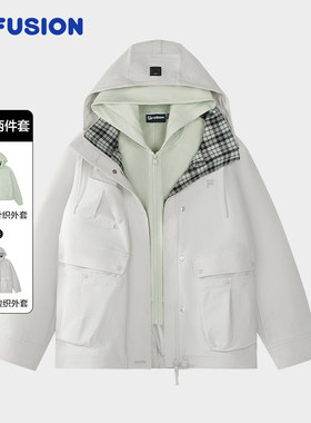 FILA FUSIONFila潮牌梭织上衣两件套女2026三合一外套T11W613702F