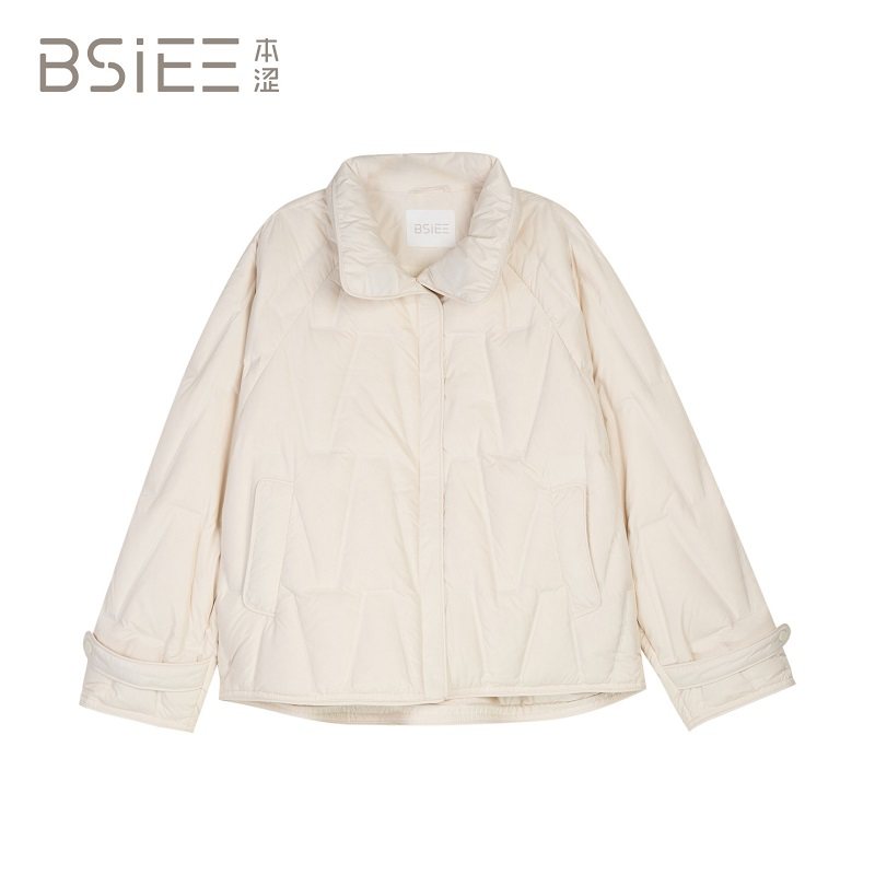 BSiEE本涩简约短款立领短羽绒服外套F4199Y01