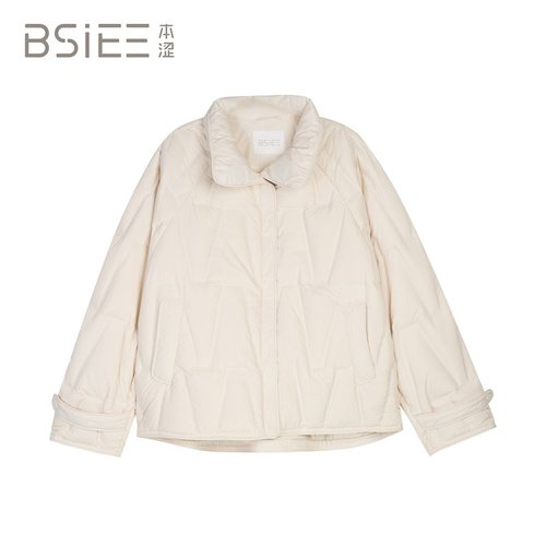 BSiEE本涩简约短款立领短羽绒服外套F4199Y01