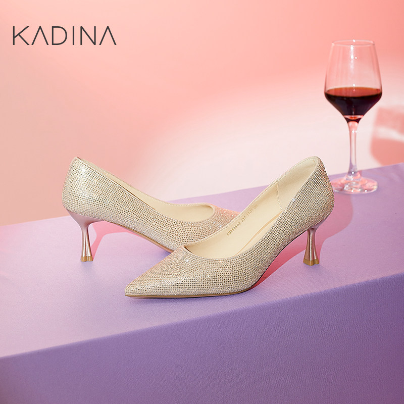 卡迪娜/KADINA细跟婚纱秀禾新娘伴娘婚宴鞋KL260501图片