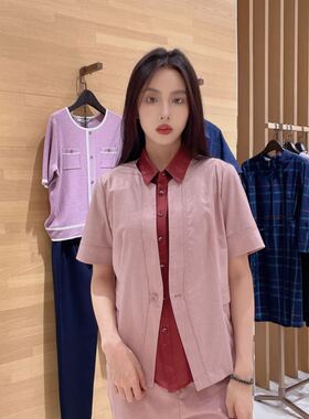 菲姿女士简约休闲短袖外套F3B161