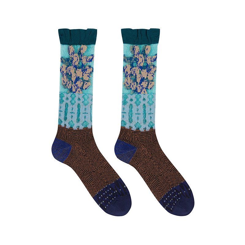 JNBY/江南布 衣25春袜子花卉图案高筒袜7P2N15300