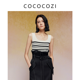 COCOCOZI春季羊毛通勤气质简约女士背心241CO058M
