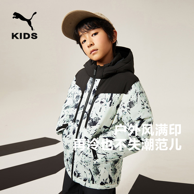 PUMA彪马童装外套儿童冬季连帽羽绒服时尚保暖防风雨353424107107