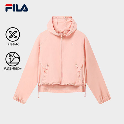 FILA 斐乐官方女士梭织外套2026秋新款休闲连帽上衣F11W633706F